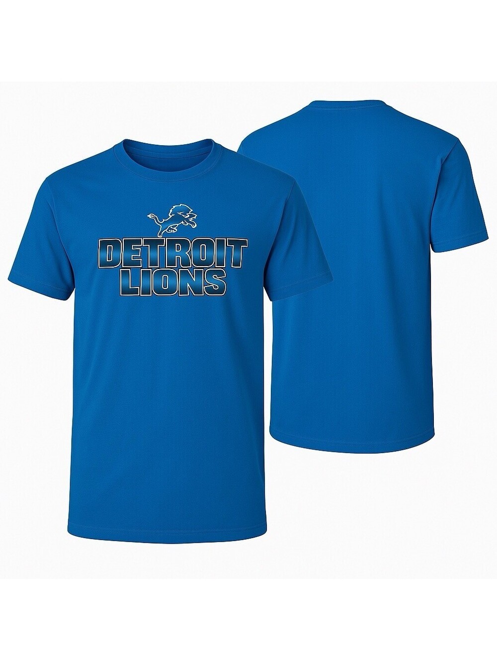 Detroit Lions Shirt Men’s Large NFL Team Apparel Blue Graphic Tee T-Shirt